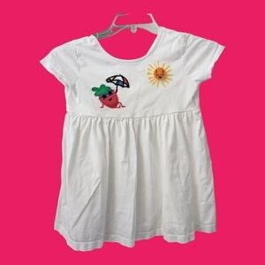 Hanna Andersson White Embroidered Cotton Dress,size 10, EUC Cottagecore